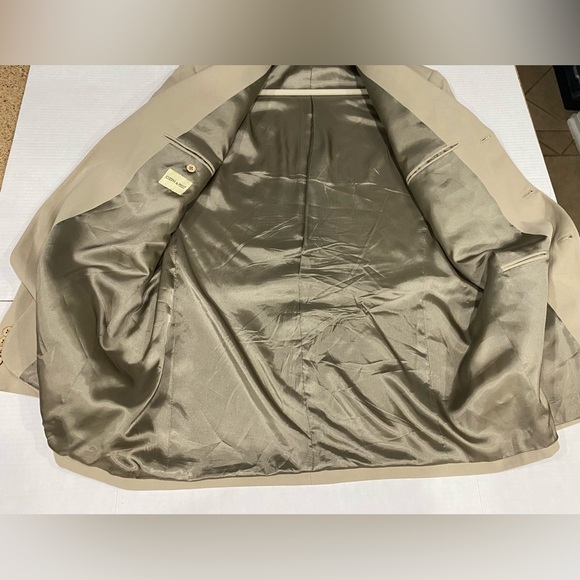 Joseph & Feiss Men's Blazer Sport Coat Size 42L Light Beige 100% Silk Jacket - Picture 5 of 11